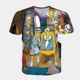 Homer Simpson Shirt Summer Printed Sports Loose Short Sleeve T-shirt