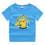 Children Pokemon Pikachu T Shirt Cute Cotton T-shirt Casual Sports Trend