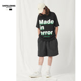 Preppy Aesthetic T Shirt Printed Couple Short Sleeve round Neck Loose