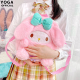 My Melody Bag Cute Clow M Cinnamoroll Babycinnamoroll Pom Pom Purin Melody Plush Doll Backpack Cartoon Schoolbag