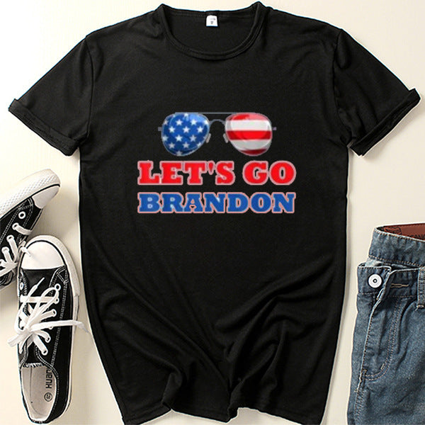 Let'S Go Brandon T Shirt Us Printed Short-Sleeved Top