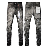 Purple Brand Jeans Ripped Paint Printed Jeans