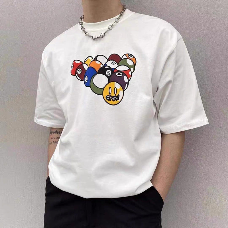 Drew House Drew Smiley Face Color Short Sleeve Loose Couple T-shirt Men