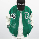 Skeleton Varsity Jacket Embroidery Stitching Baseball Uniform Men Spring and Autumn Jacket