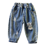 Toddler Boys Pants Boys' Ripped Jeans Spring and Autumn Loose
