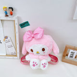 My Melody Plush Plush Rabbit Children's Backpack Cute Boys and Girls Small Backpack 2-6 Years Old Children's Toy Decoration Bag Kulomi