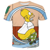 Homer Simpson Shirt Summer Printed Sports Short-Sleeved T-shirt
