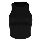 Music Festivals Rave Outfits Girls Tops Summer Women's Fashion round Neck Sleeveless Slim Fit