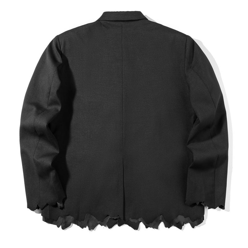 Men's Casual Suit Man Blzer Irregular Hem Casual Suit Jacket Loose Lapels Single-Breasted Small Suit