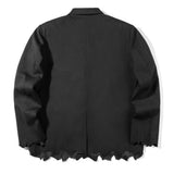 Men's Casual Suit Man Blzer Irregular Hem Casual Suit Jacket Loose Lapels Single-Breasted Small Suit