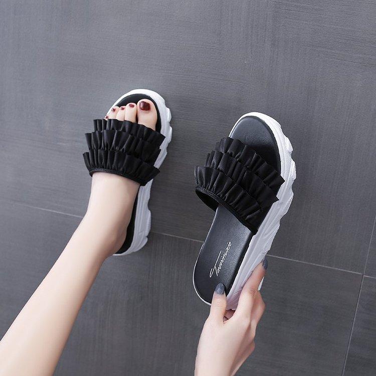 Women Open Toe Sandals Flats Thick-Soled Summer Slippers Fashion