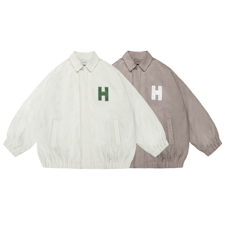 Corduroy Varsity Jacket Letter Patch Jacket Men's and Women's Vintage Corduroy Jacket