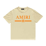 Amiri T Shirt Printed Casual Hip Hop round Neck Short Sleeve T-shirt