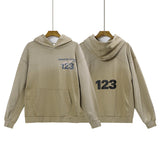 Rrr123 Hoodie Retro Washed Gradient Color Loose-Fitting Hoodie