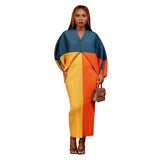 Nina Parker Graffiti Dress Batwing Sleeve Pleated Dress Reverse