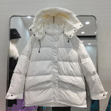 Women Winter Coats Puffer Jacket Down Coat Down Jacket Women's Short Pure Color Thickened Hooded Detachable