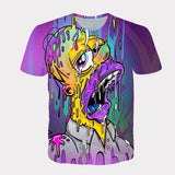 Homer Simpson Shirt Summer Print Casual Loose Short Sleeves