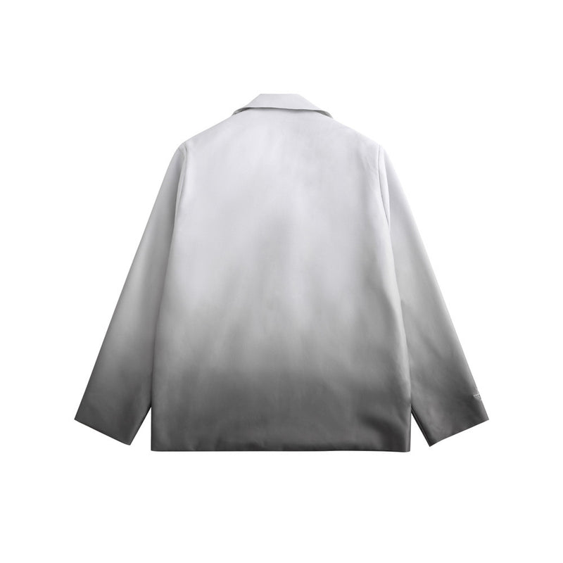 Men's Casual Suit Man Blzer Gradient Tie-Dye Blazer Men's Loose Lapels Jacket Casual Small Suit
