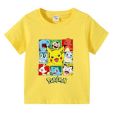 Children Pokemon Pikachu T Shirt Children's Summer Clothing Short Sleeve T-shirt Men's and Women's T-shirt