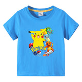 Children Pokemon Pikachu T Shirt Children Summer Clothing Short Sleeve T-shirt