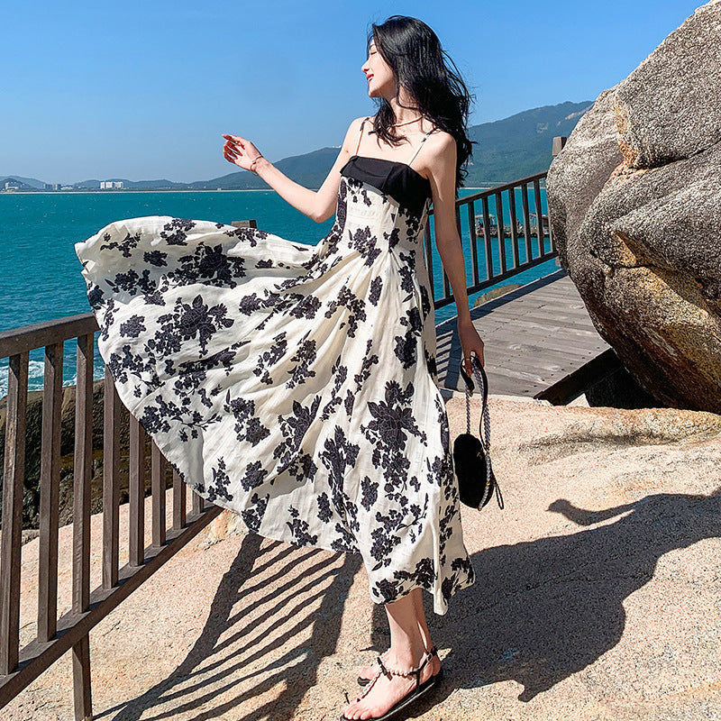 Daisy Buchanan Dress Summer Vintage Floral Strap Dress Beach Dress