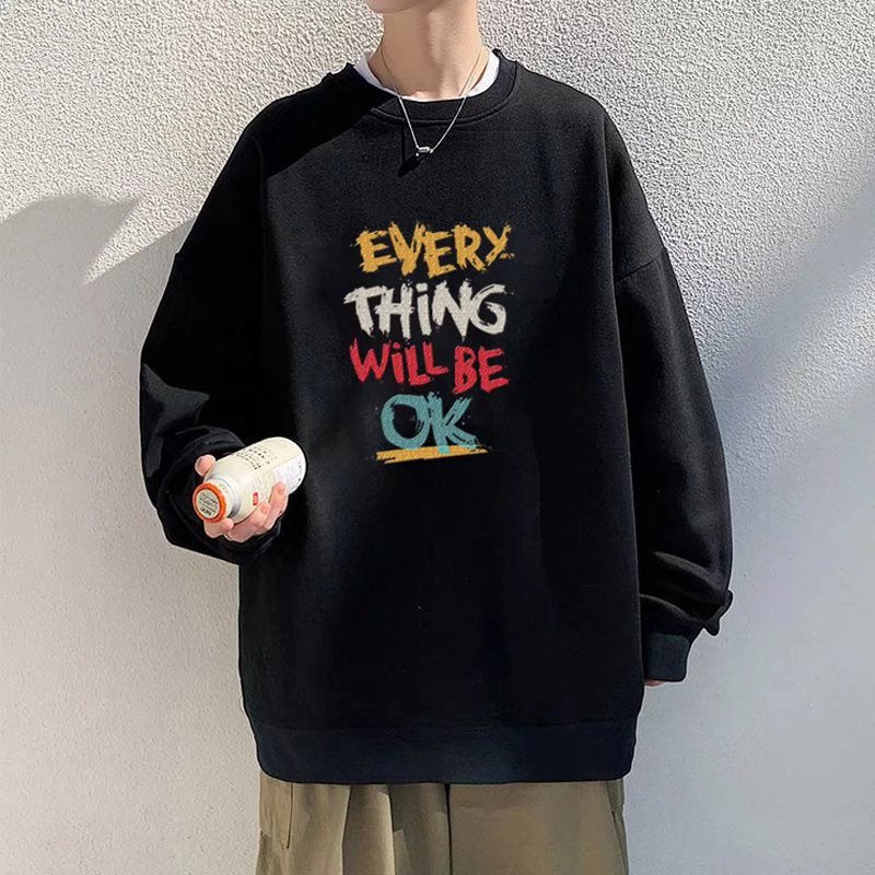 Men Sweatshirts Sweater Men's Spring and Autumn Pullover Leisure Cotton Long Sleeve