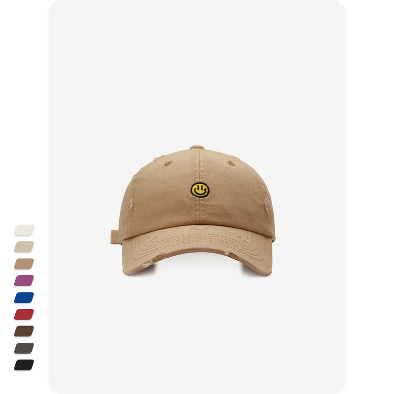 Smiley Face Cap Embroidery Soft Top Baseball Cap
