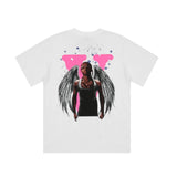 Vlone T Shirts Rapper Character Culture Big V Short Sleeve T-shirt Men and Women High Street Half Sleeve