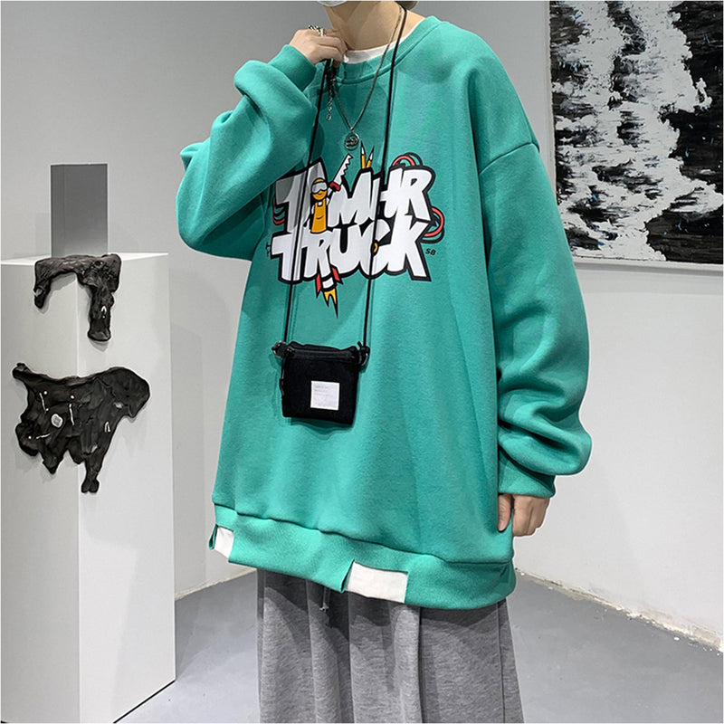 Men Sweatshirts round Neck Sweater Men's Spring and Autumn Casual Loose