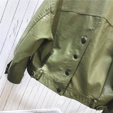 Women PU Leather Jacket Biker Motorcycle Coat Women's Short Spring Loose High Waist Coat