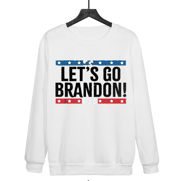 Let'S Go Brandon T Shirt Summer English Letter Crew Neck Sweater