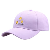 Smiley Face Cap Hat New Spring/Summer Korean Smiley Embroidered Sun Protection Baseball Cap Cute Hat Sun Hat for Male and Female Students
