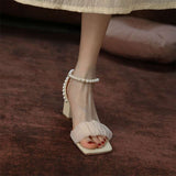 Nude Block Heel Peep Toe Chunky Heel Sandals