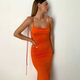 Homecoming Dresses Tight Spring/Summer Sling Midi Dress Beauty Back Dress Sexy Slim-Fit One-Step Skirt