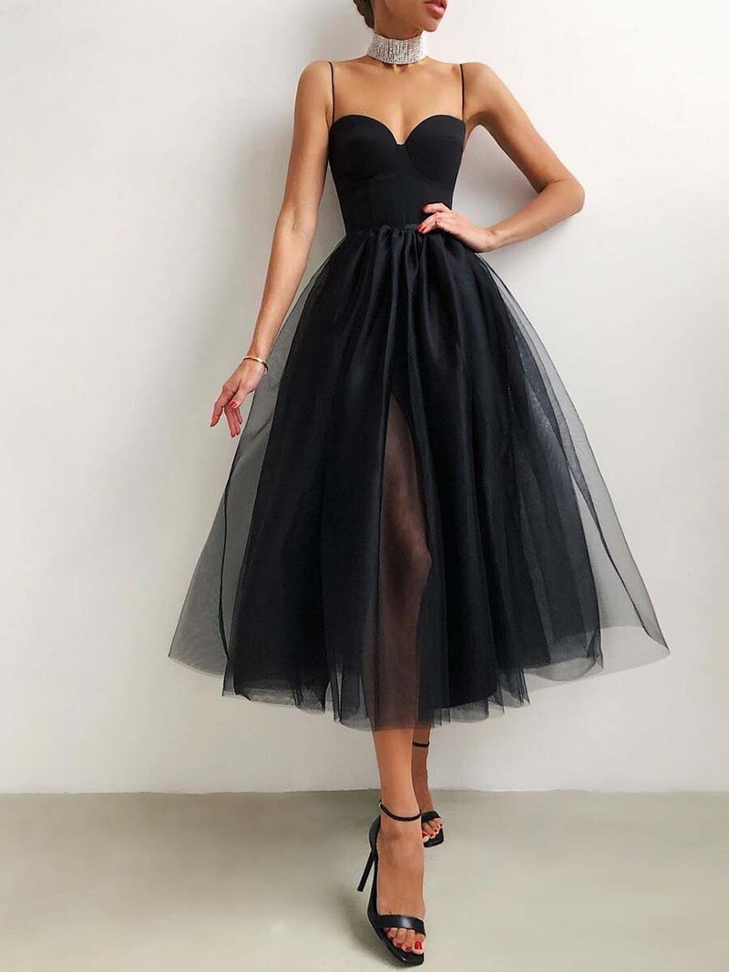 Bridesmaid Dress Multi-Color Straps Tulle Dress for Spring and Summer