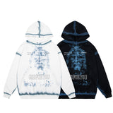 Mens Fall Outfits Sweater Men's Graffiti Hooded Loose Oversize Couple Vintage