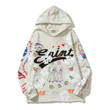 Cactus Flea Market Hoodie Graffiti Cartoon Printed Hoodie Loose Hoodie Coat