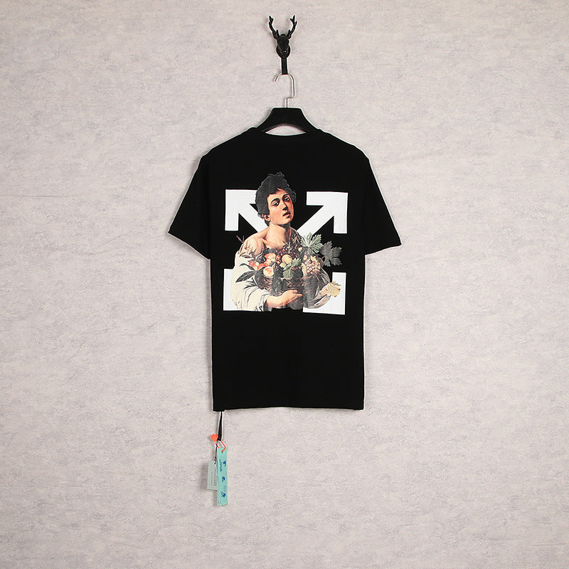 off Casual Loose Large Size Cartoon Printed Short Sleeve Men Couple T-shirt Women t shirt