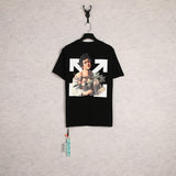 off Casual Loose Large Size Cartoon Printed Short Sleeve Men Couple T-shirt Women t shirt