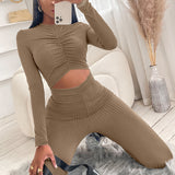 Women Fall Fall/Winter BM Style Crop-Top Tight-Fitting Jumpsuit