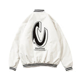 Beige Varsity Jacket Letter Embroidery Style Baggy Coat Men's and Women's Cotton-Padded Jacket Quilted Baseball Uniform Winter