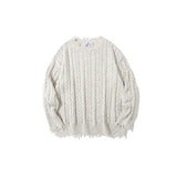 Mens Fall Outfits Cable-Knit Sweater Men's Loose Couple Sweater Sweater Solid Color Top