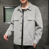Corduroy Varsity Jacket Men's Labor Jacket Spring Autumn Baggy Coat Spring Corduroy Shirt Top