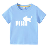 Children Pokemon Pikachu T Shirt Cartoon Short Sleeve T-shirt Cotton Leisure Sports