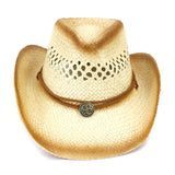Straw Cowboy Hats Western Cutout Straw Cowboy Hat Beach Hat