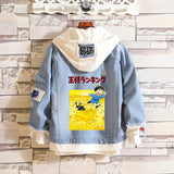 Comic Denim Jacket Hooded Men's and Women's Coats Top