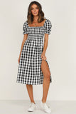 Gingham Dress Spring Retro Midi Dress