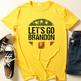 Let'S Go Brandon T Shirt Letter Collarless Hat Thin Casual T-Shirt