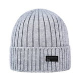 Mens Winter Hats Autumn and Winter Solid Color Outdoor Leisure Wool Hat Thickened Warm Knitted Hat