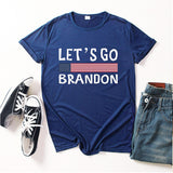 Let'S Go Brandon T Shirt Letter Short Sleeve Printed Fashion T-Shirt